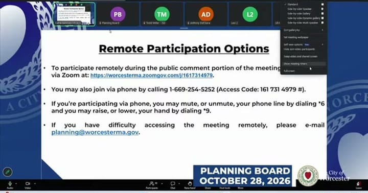 From the Planning Board